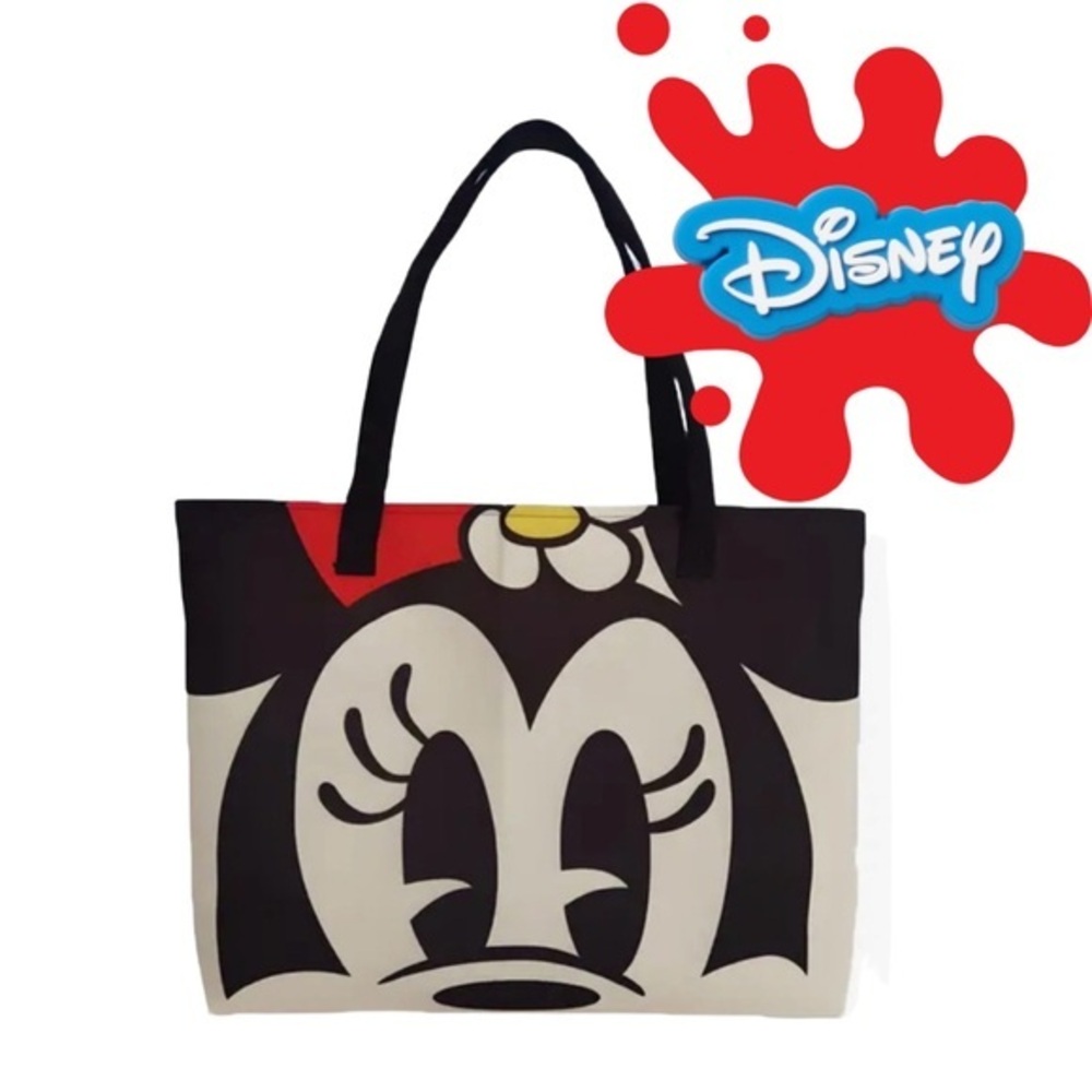 Disney Minnie Mouse Tote Bag Large Black and Red NWT